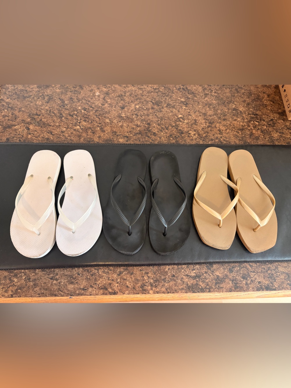 Classic Women's Flip Flops - Black, Beige, Cream